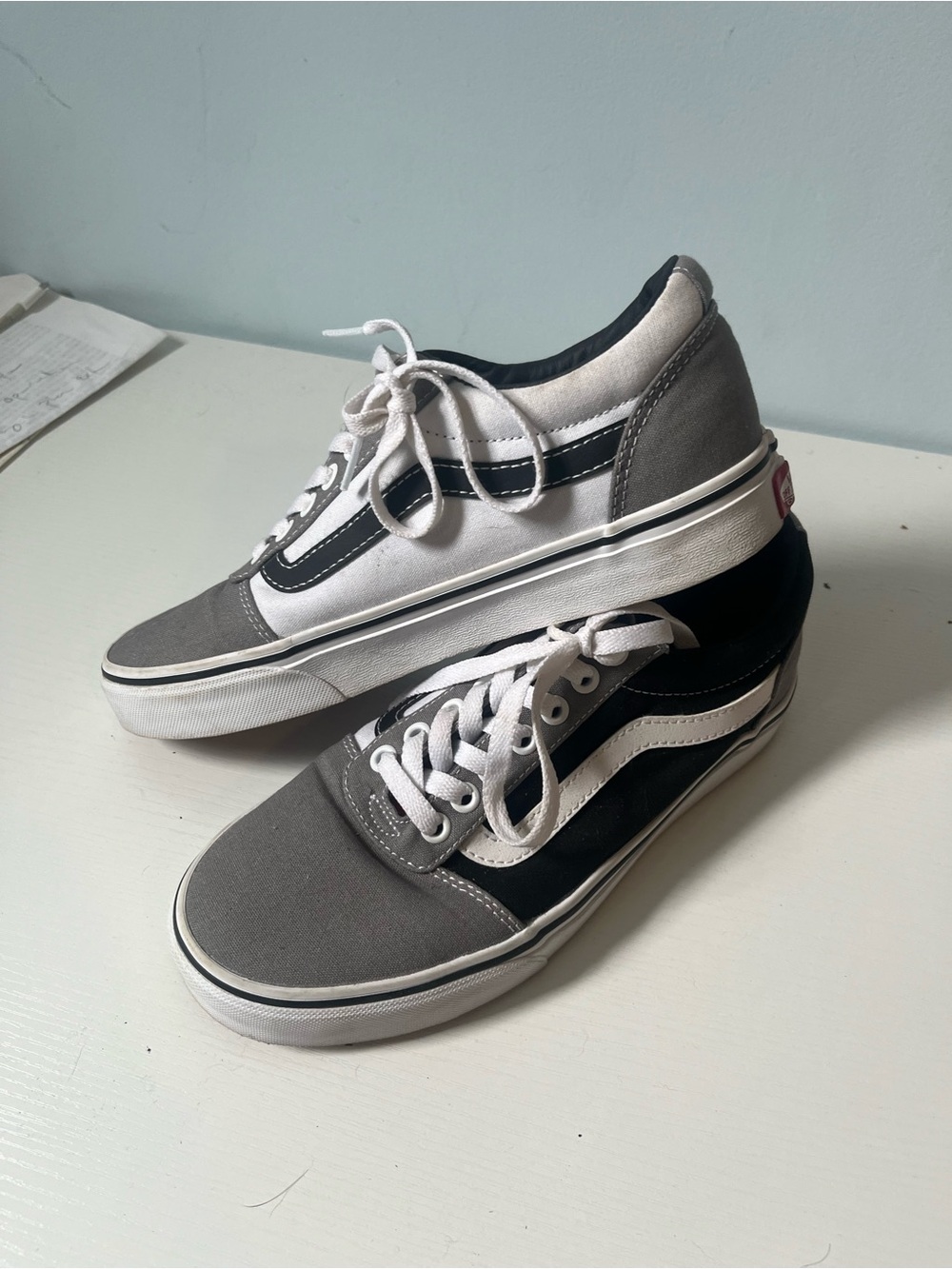 Vans Old Skool Two-Tone Black, Gray & White Skate Shoes